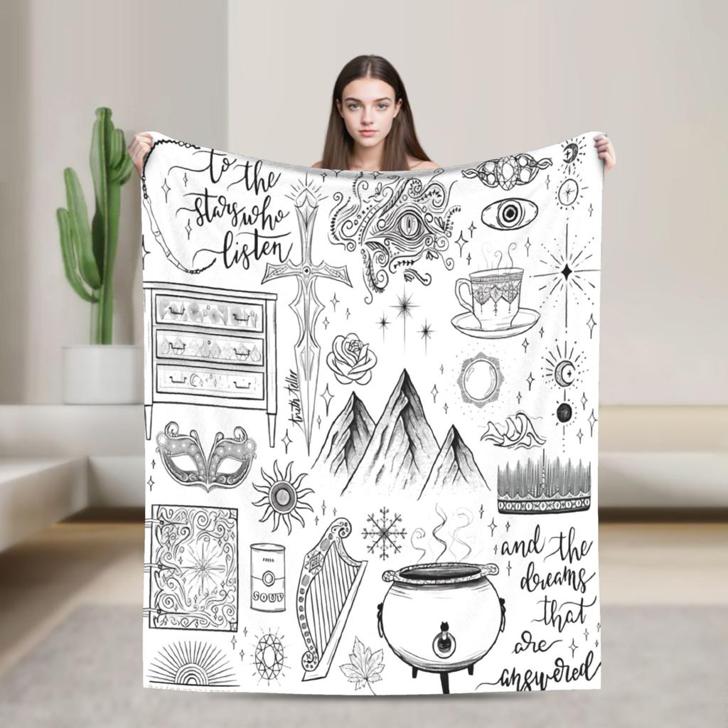 Practical Magic Witchcraft Occult Celestial Fantasy Mystical Stuff Blanket Soft Fleece Throw Blankets Cozy Bedding Throws
