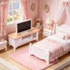 Miniature Dollhouse Furniture Set: TV Cabinet & Coffee Table Ornaments