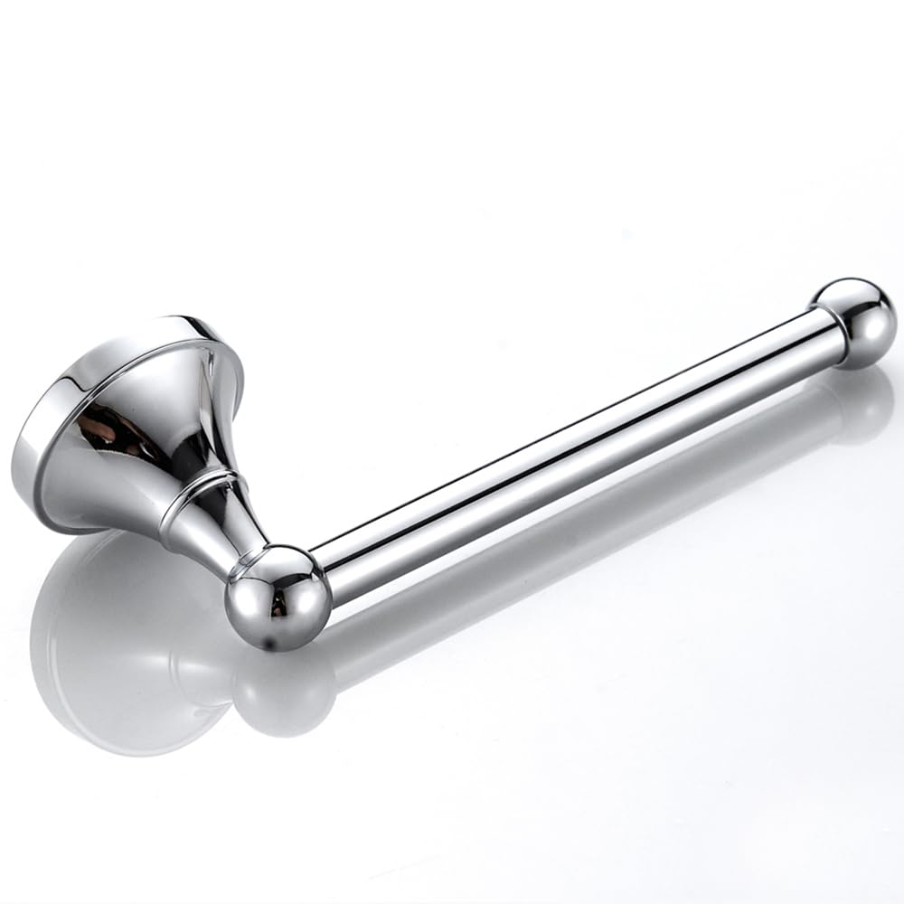 Biutimarden Modern Toilet Roll Holder, Brass Toilet Paper Holder/Tissue Dispenser, Bathroom Wall Mounted (Silver Chrome), CZJ1017