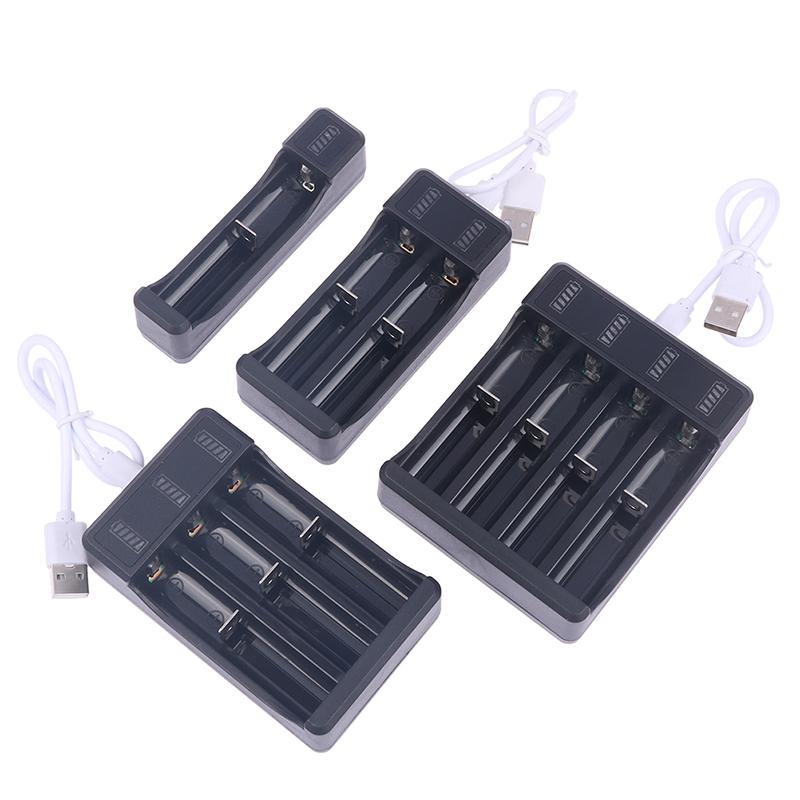 18650/14500 Fast Charger With Type Cable 4.2V Lithium Battery 4 Slot Strong Light Flashlight Intelligent Charger