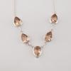 Peach Tourmaline Gemstone 925 Sterling Silver Homemade Women Necklace For Anniversary RN-1-15