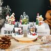 Christmas Cartoon Glowing Small House, Santa Claus, Snowman Miniature Landscape Resin Figurine, Christmas Decoration Item