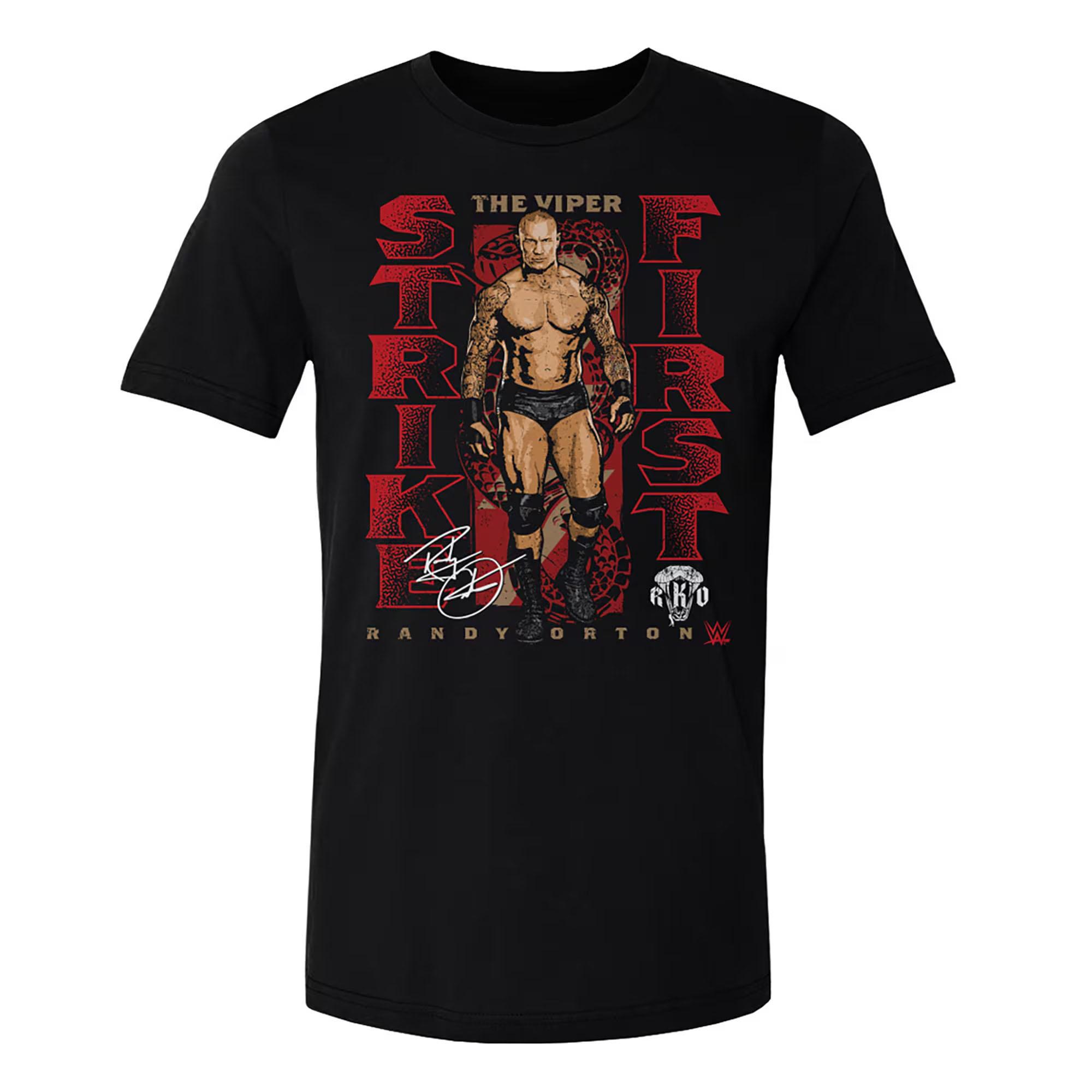 

Чоловіча чорна футболка Randy Orton Viper Bite Літня бавовняна футболка з коротким рукавом 2025 Нові спортивні висококласні унісекс модні топи L