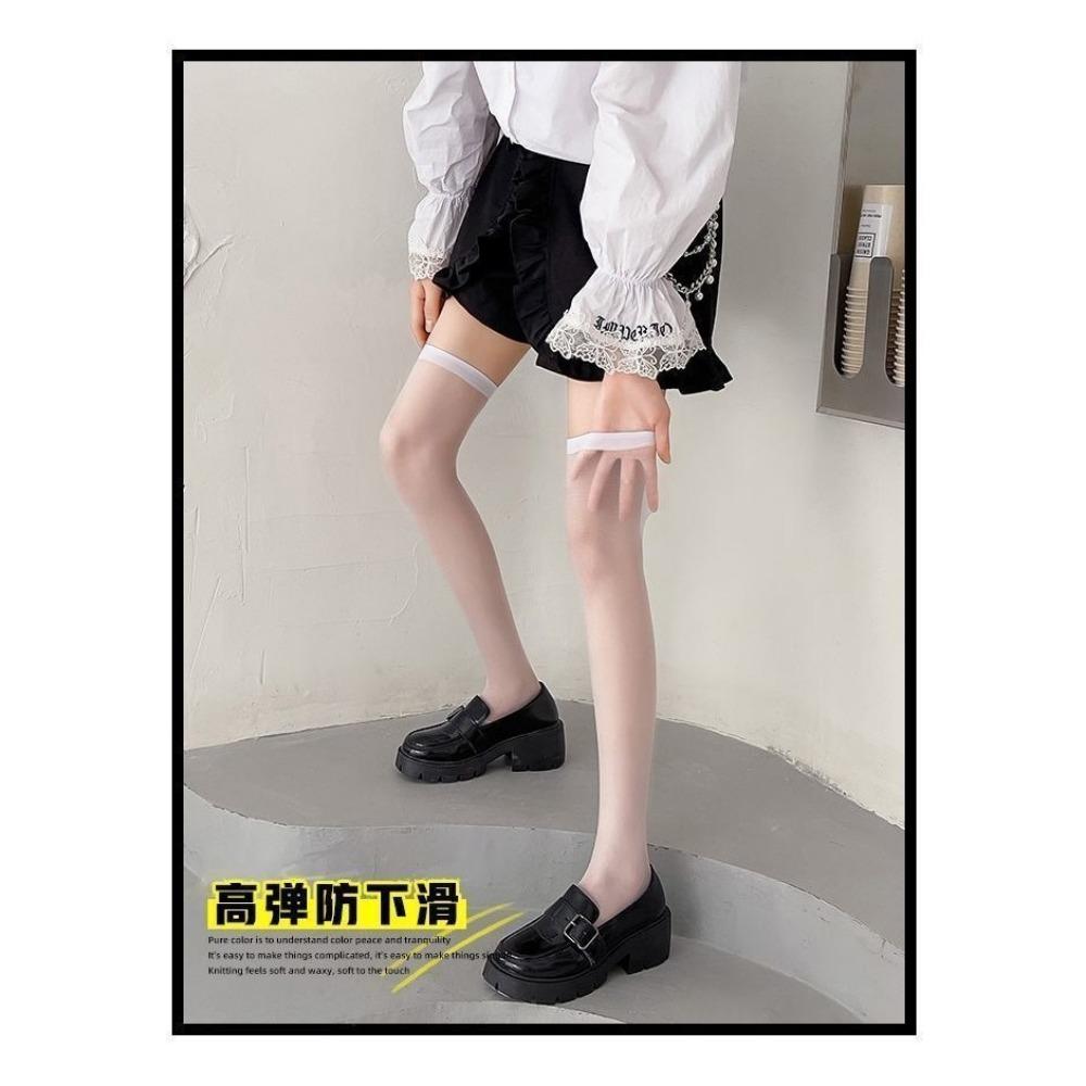 Solid Color Transparent High Socks Thin Black Stockings Women's Long Thigh Over Knee Jk Socks White Socks Sexy Babes Socks
