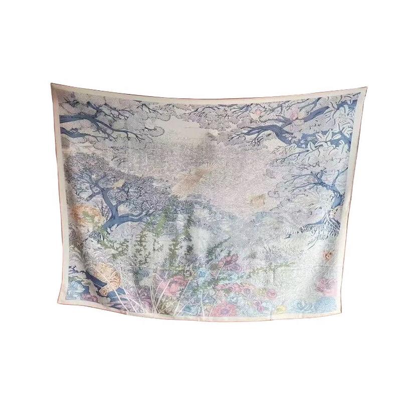 NINA SOLOR Silk Wool Square Scarf Shawl