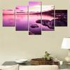 5 Pieces Canvas Wall Arts Poster Paitning Nature Purple Sunset Lake Wallpaper Landscape Home Decor Picture Printing Artwork