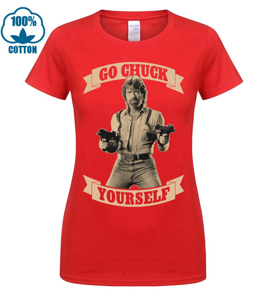 Chuck Norris Go Chuck Yourself Tshirt 2026 Summer Unisexs Womens Hip Hop Fashion Cotton Oversized Tshirt Street Y2K
