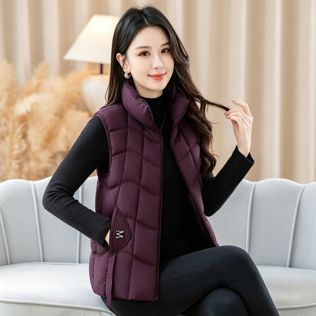 Winter cotton-padded vest short slim and thin versatile cotton-padded clothing fashionable small mother age-reducing cotton-padded jacket vest tide
