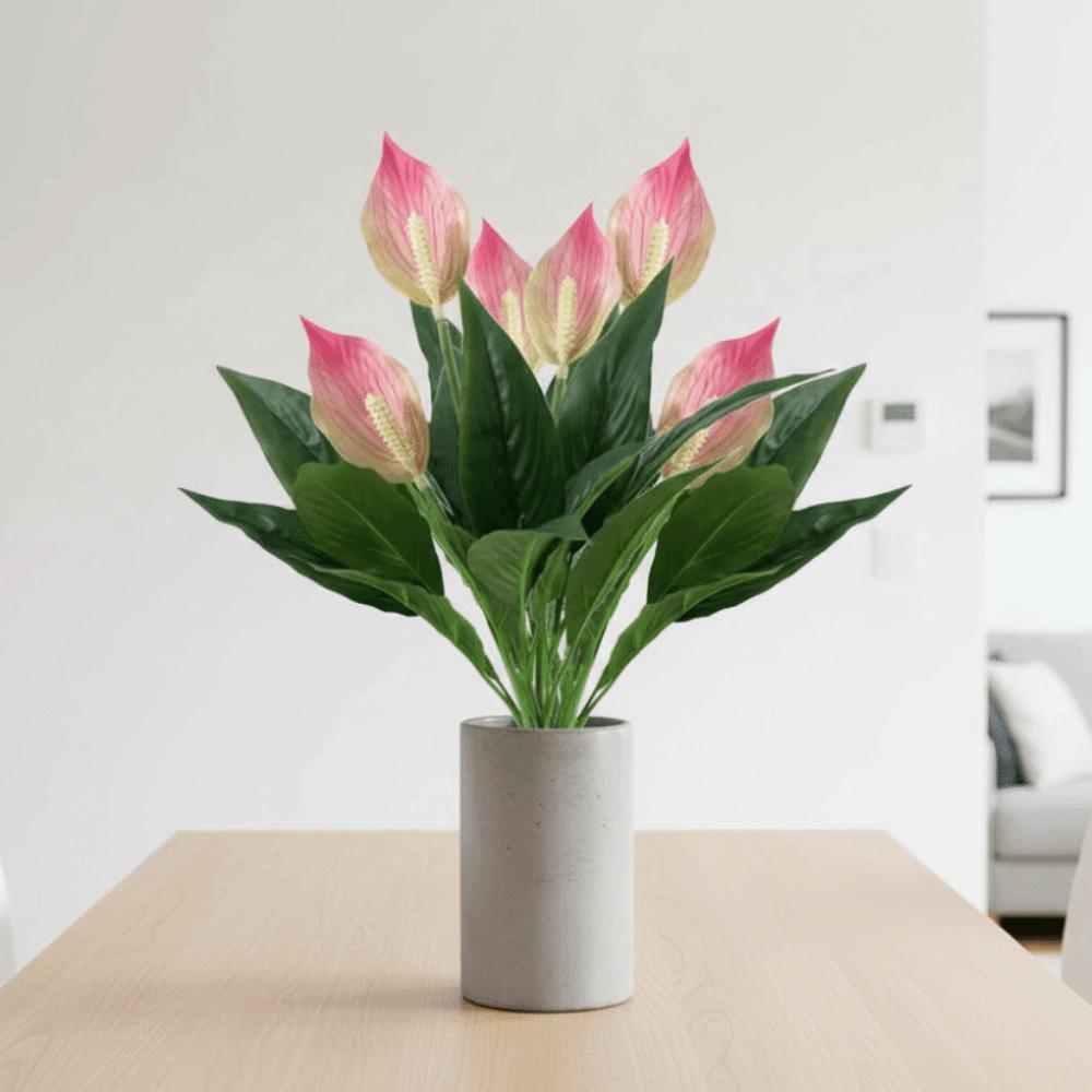 Green Plants Artificial Green Plants Tree Branch Fake Flowers Real Touch Palm Tree Leaves Desktop