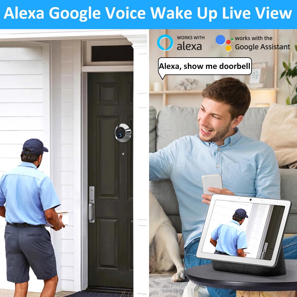 4.3-Inch Screen WiFi Smart Doorbell with Video Monitor and Alexa/Google Compatibility