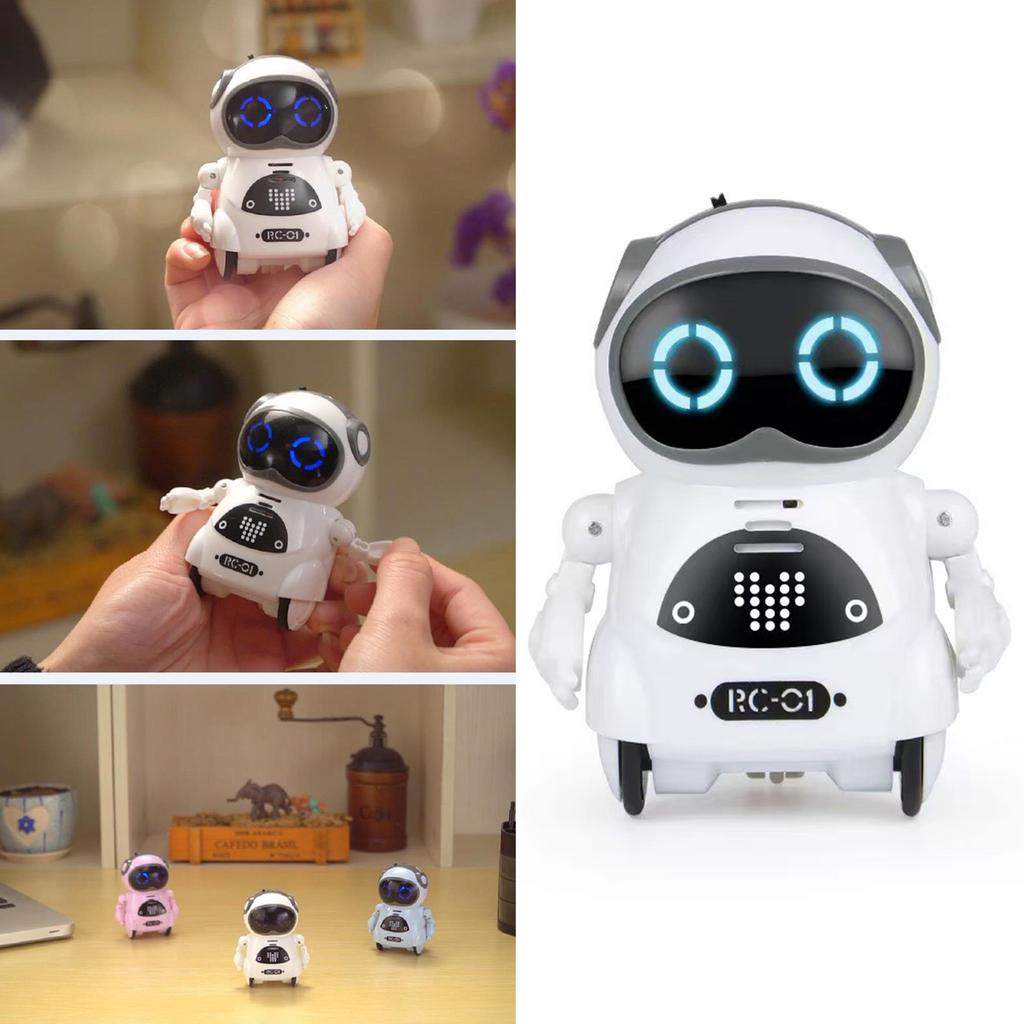 Interactive Voice Activated Intelligent Robot Educational Toy For Kids In Blue Pink White Color Lightweight Durability