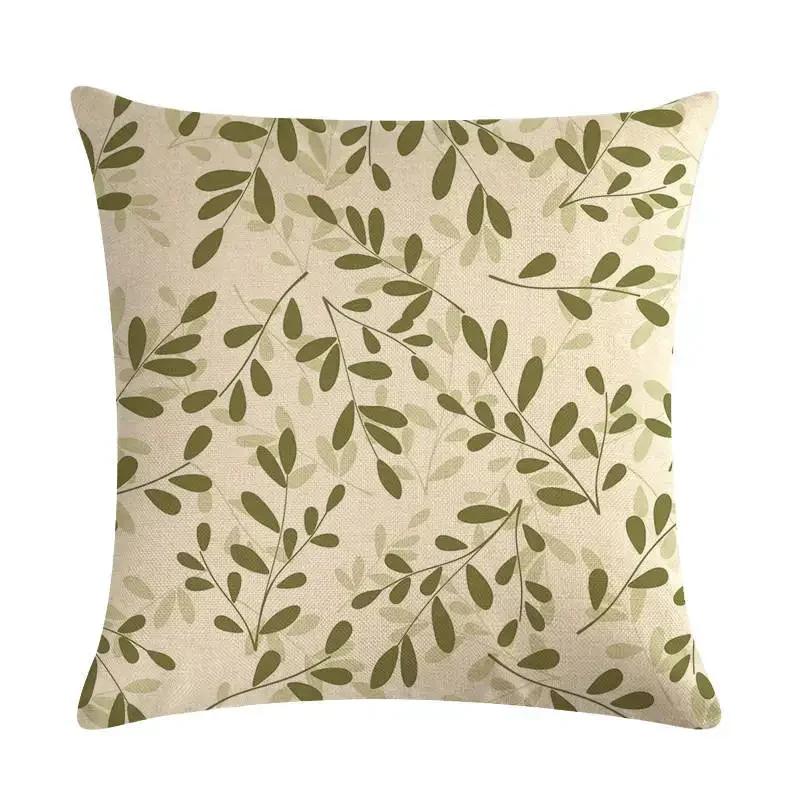 Plant Flowers Bird Linen Pillowcase Furniture Decoration Living Room Bedroom Sofa Car Cushion Pillowcase 45*45Cm