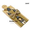 Adult Unisex 4-Clip Elastic Suspenders & Bow Tie Set, Non-Slip, Solid Color, 2.5cm