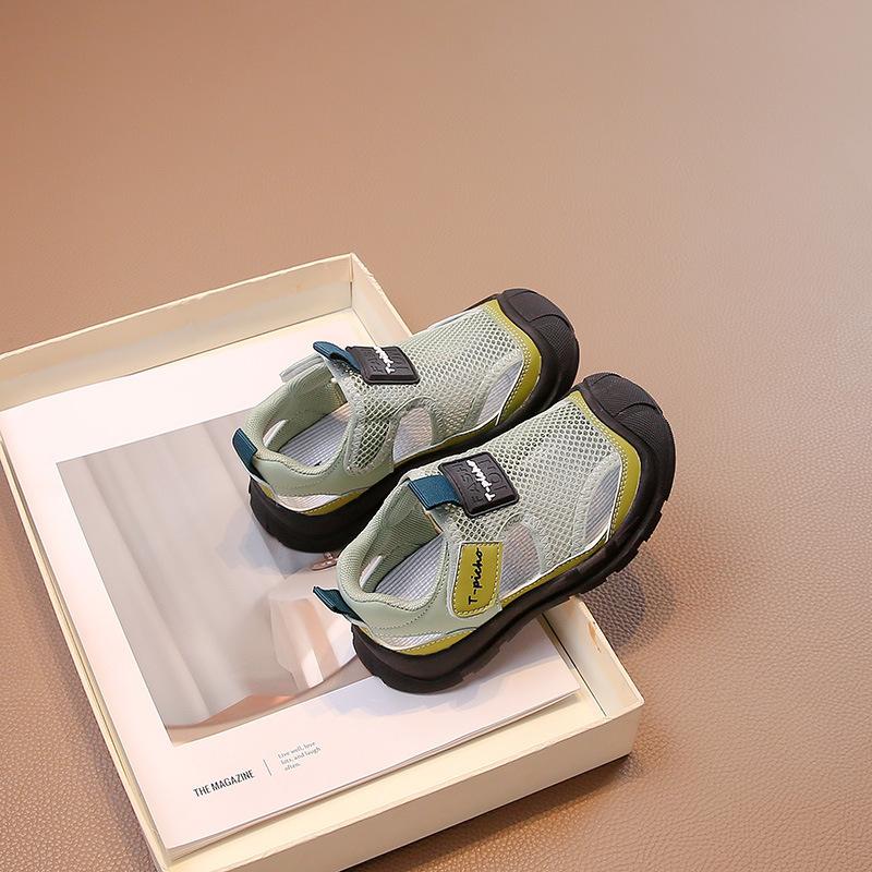 Sommer Ny Gutt Fritid Sport Myk Såle Sandaler Jenter Enkelt Mesh Pustende Koreansk Stil Strandsko