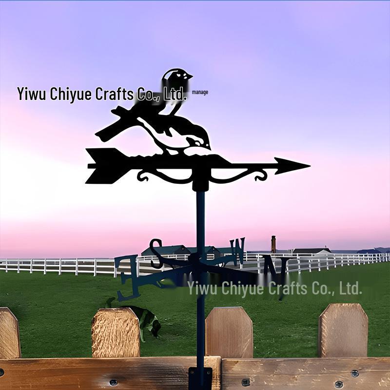 Weather Vane Ornament: Outdoor Wrought Iron Spray-Painted Roof Decoration Metal Craft