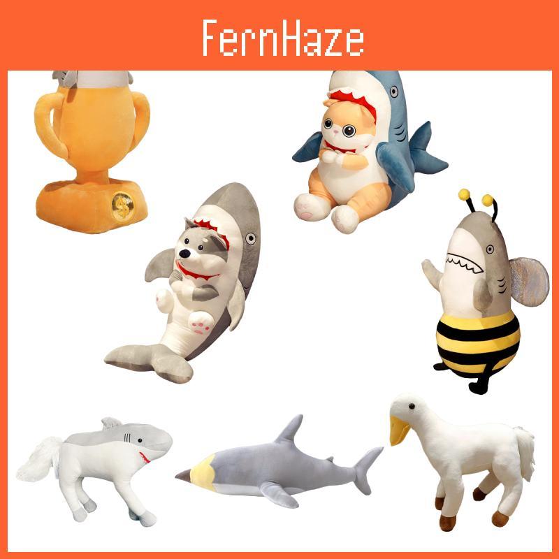 Urkomisches Hai-Plüschtier auf Pferd, lustiges Sharkbee-Bienen-Plüschtier, kreatives und trendiges Geschenk für Jungen und Mädchen