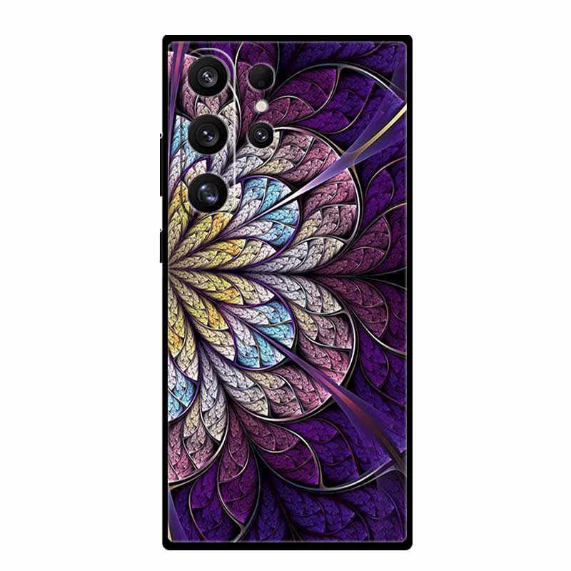 For Samsung Galaxy S25 Ultra Cover Lion Tiger Black Silicone Painted Starry Cat Case For Galaxy S24 S23 S22 S21 Ultra TPU Shell