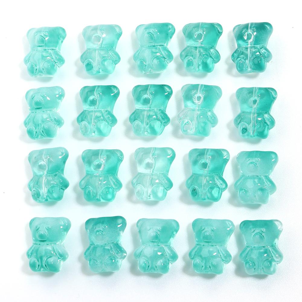 

20pcs Bear Glass Beads Colorful Cute Lampwork Loose Spacer Bead For Jewelry Making DIY Necklace Bracelet Phone Chain Accessories
