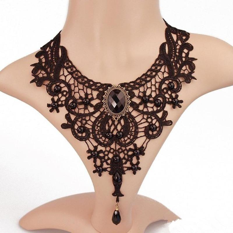 Fashion Necklace Retro Handmade Gothic Necklace Retro Lace Necklace Necklace Necklace Bib Collection Jewelry Chain