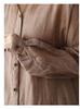2026 Spring Women's Retro Cotton Linen Dark Pattern Mid-Length Cardigan Shirt