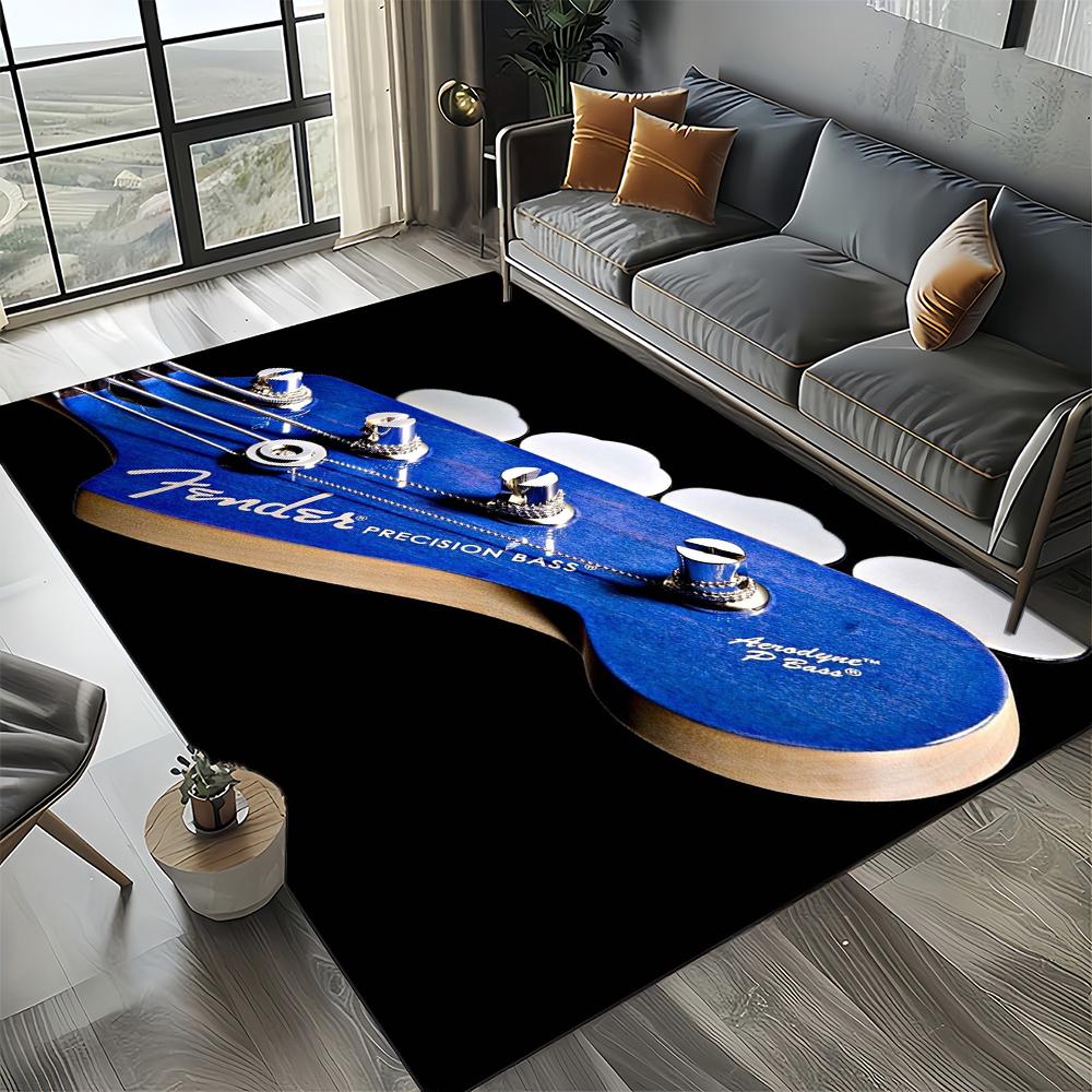 27 Style New 3D Fender Retro Guitar Instruments Music Carpet Rug for Living Room Bedroom Home Sofa Decoration,Non-slip Floor Mat