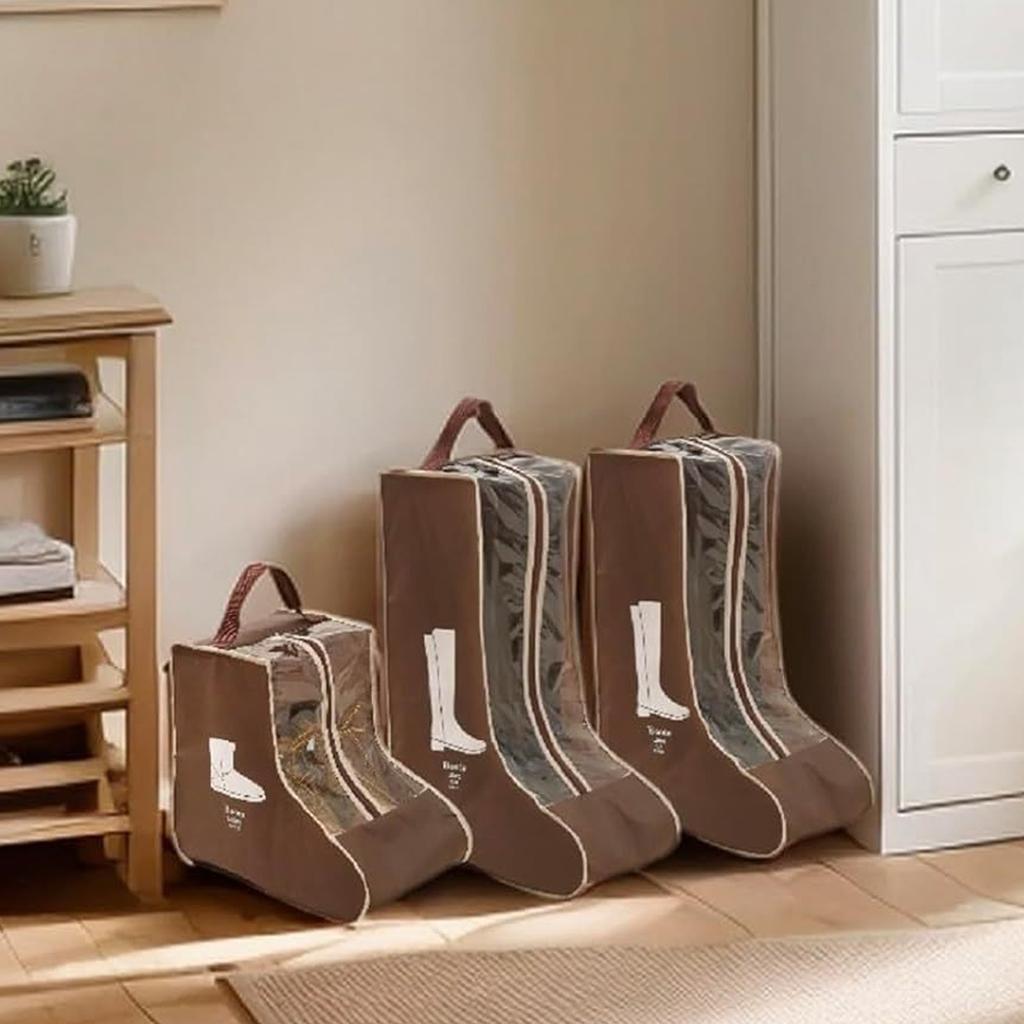 3er-Pack Stiefelaufbewahrungstaschen Tragbare Tasche mit Reißverschluss für hohe und kurze Stiefel Staubdichte Reise-Schuh-Organizer