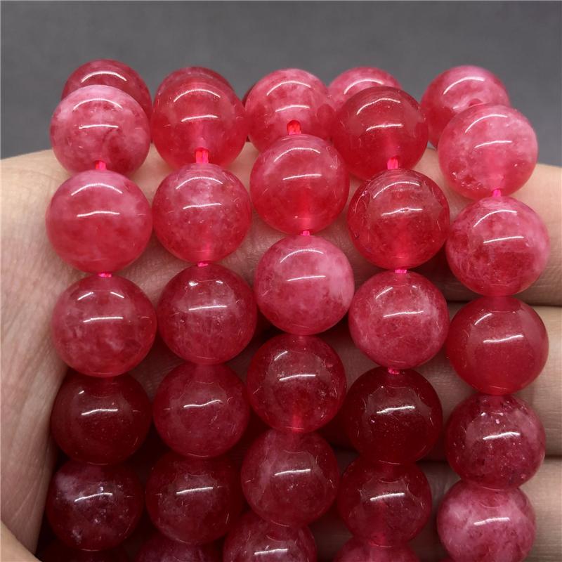 Natural Red Loose Round Bead Dialogite for Bracelet Necklace DIY Jewelry Beads