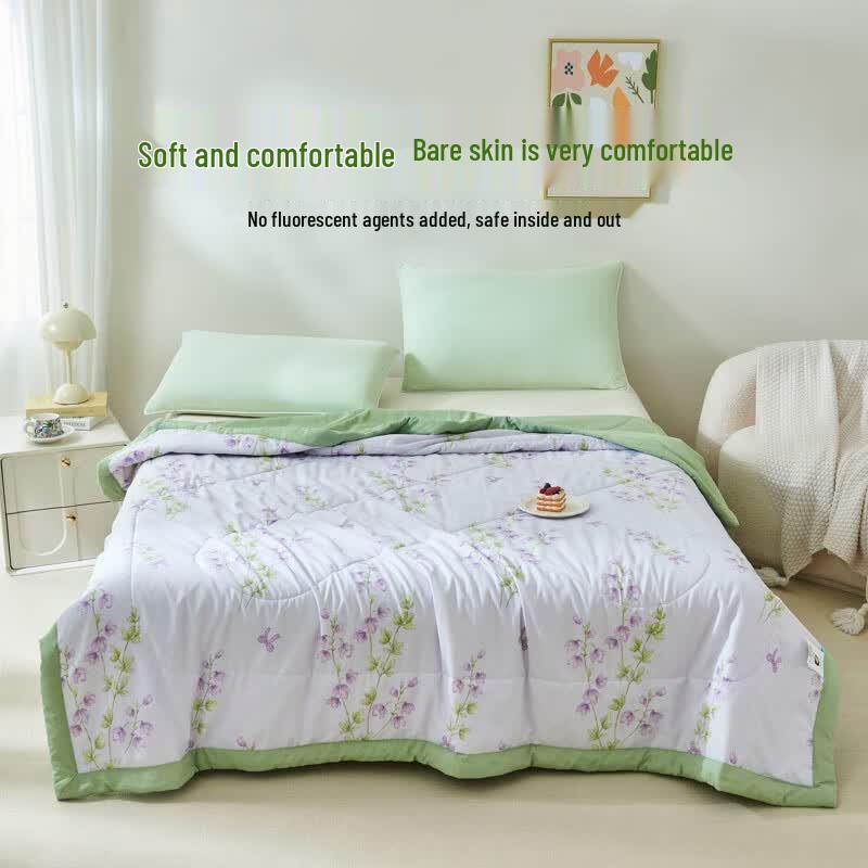 ROMROL Elegant Floral Soybean Washed Summer Quilt