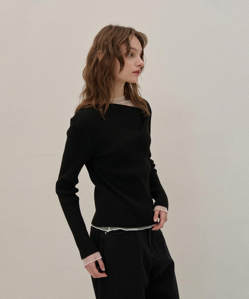 Kamino Off-Shoulder Knit Black