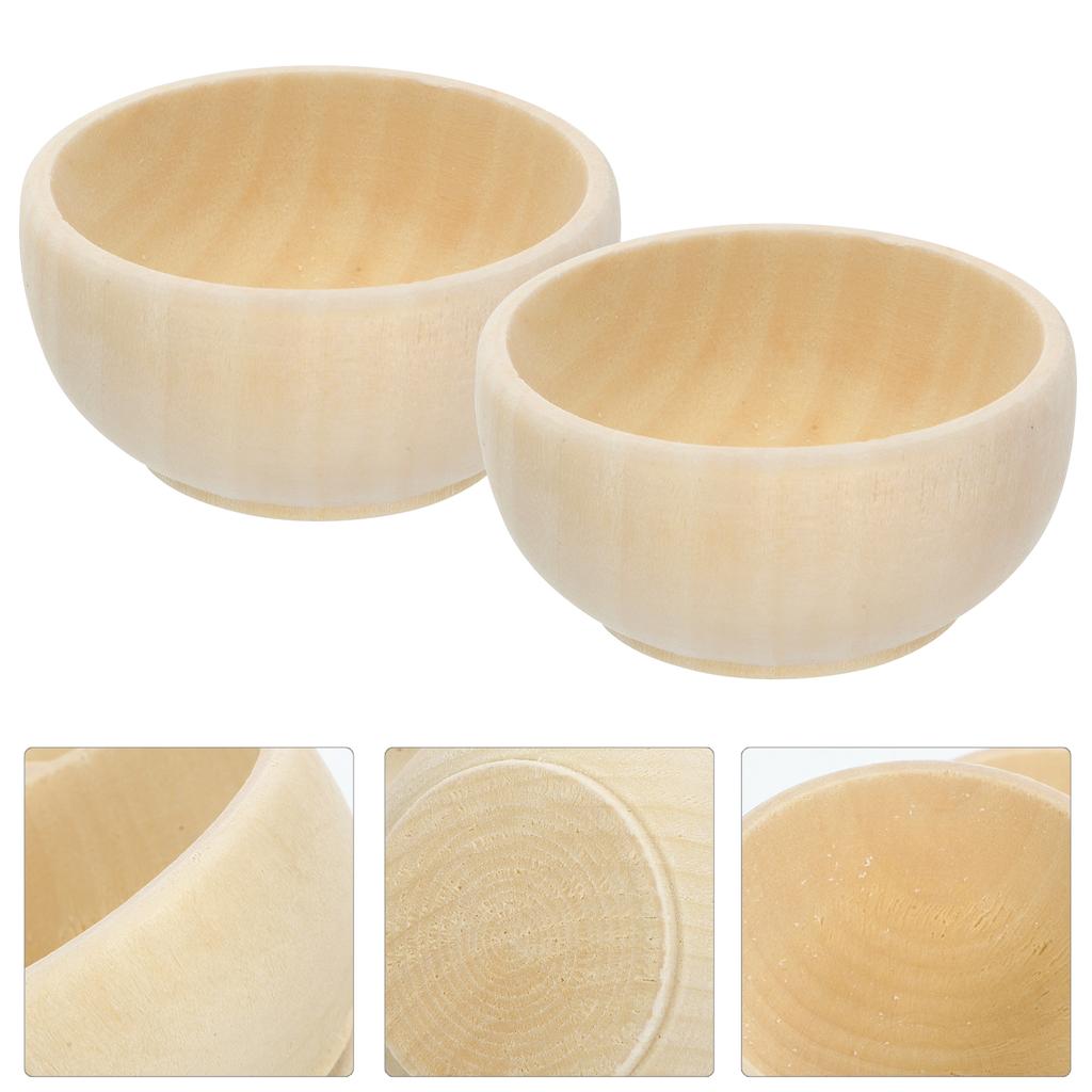 10 Pcs Small Wooden Bowl Unfinished Crafts Bowls Decorate for Painting Unpainted