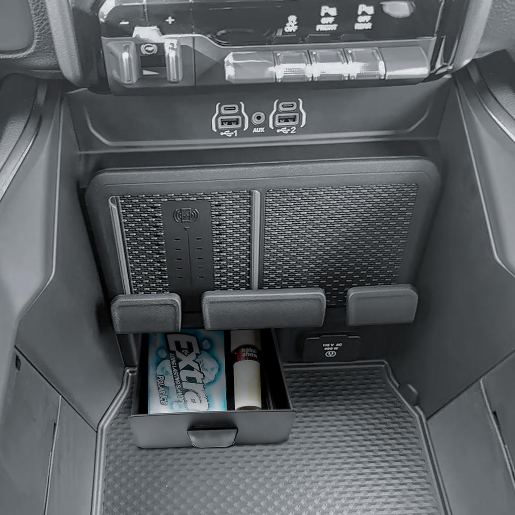 BII1 Drawer Storage Organizer for 2019–2026 Dodge RAM 1500 2500 3500 Center Console Drawer Storage Cubby Interior Box Accessories