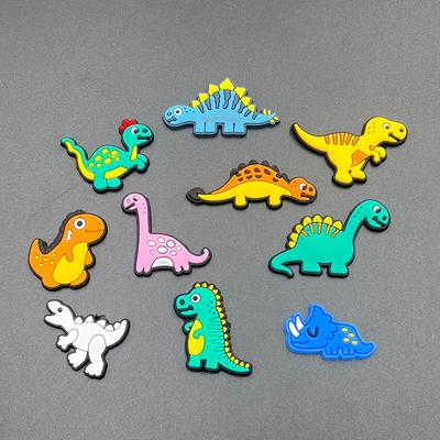 Dinosaur Series: Cute Cartoon Soft Rubber Shoe Buckle Patches with Resin Drip, Storage Box Included