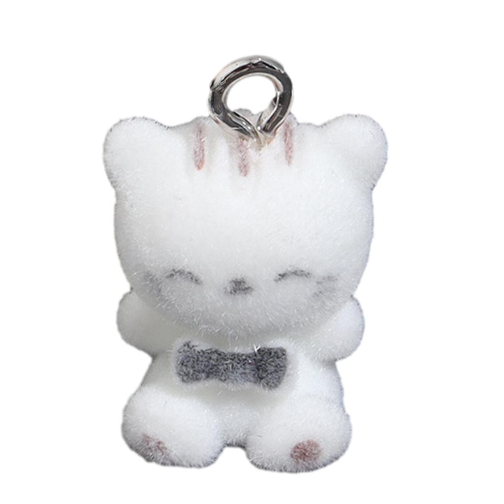 Cute Flocking Pendant Set for DIY Jewelry Making Colorful Flocking Pendants Keychain Decoration for DIY Jewelry Supplies