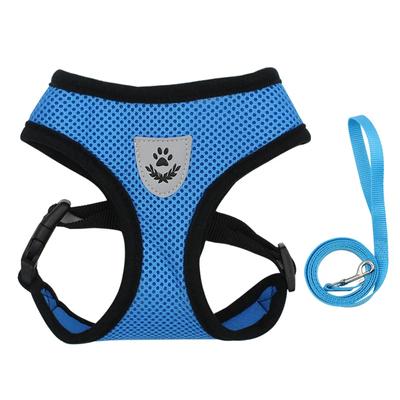 Small Reflective Dog And Cat Harness, Summer Polyester Mesh Breathable Vest, Adjustable Lead Leather Pet Harness