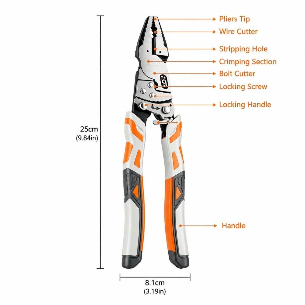 with Ratchet Self-Locking Ratchet Pliers Steel Combination Pliers New Wire Cutters Wire Shearing