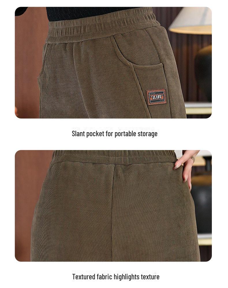 High Waist Harem Pants Slim Warm Loose-Fit Trousers for Autumn & Winter