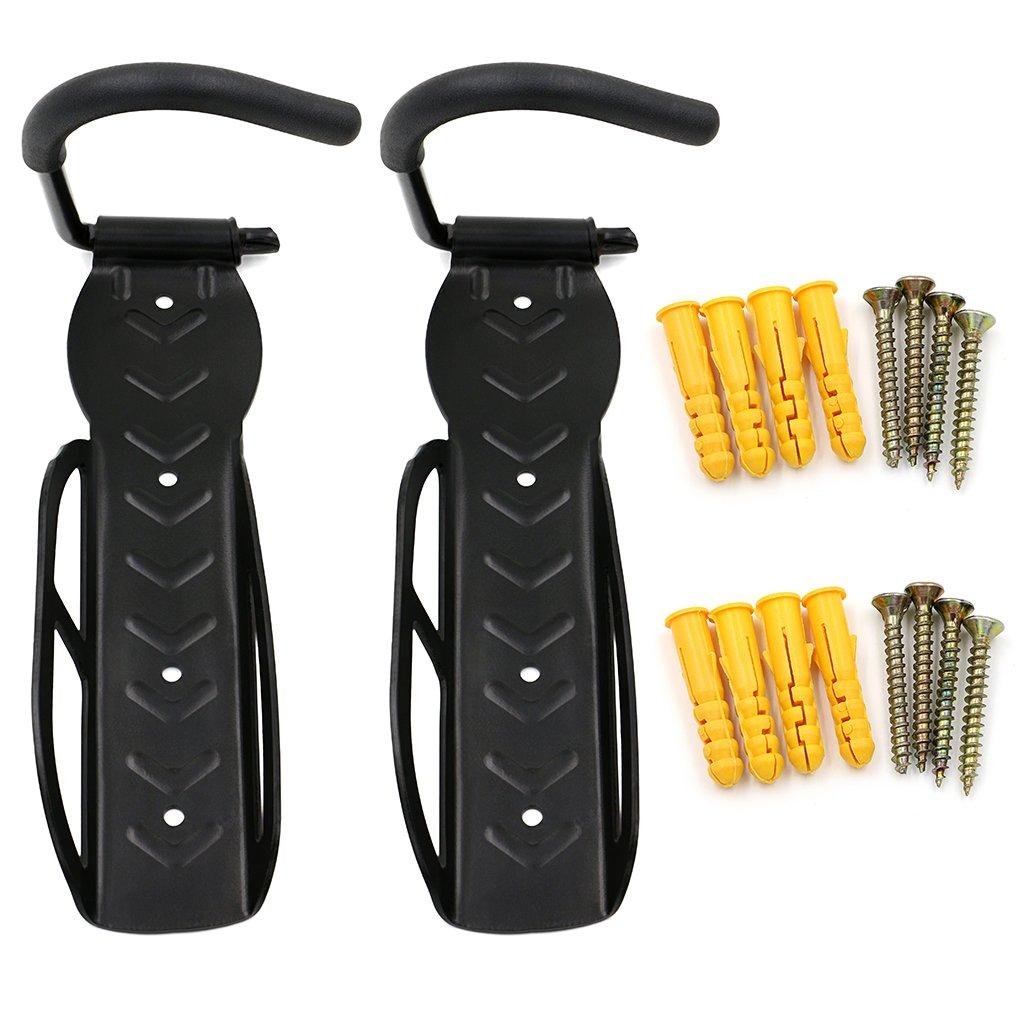 

Sumnacon Set of 2 Bicycle Stand Vertical Wall Hanging Hook Vertical Storage Stand Fixed Type Load Capacity Up to 30kg (Black)