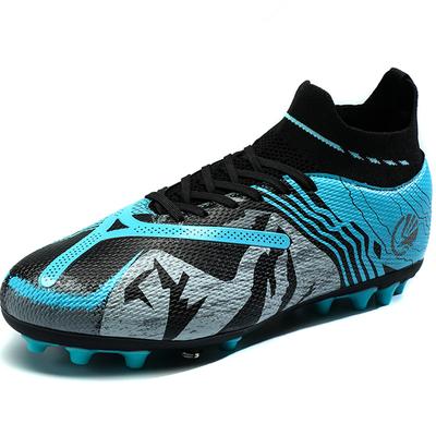 34-45 chaussures de football montantes pour hommes grande taille pelouse artificielle pour enfants AG ongles longs bottes de football vertes entraînement baskets noires
