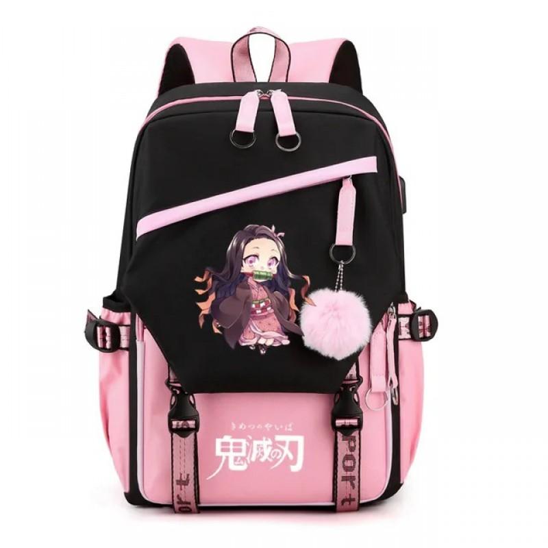 Plecak Tematyczny Anime dla Nastolatków i Studentów Duża Pojemność Torba na Laptop z Portem USB Tkanina Oxford