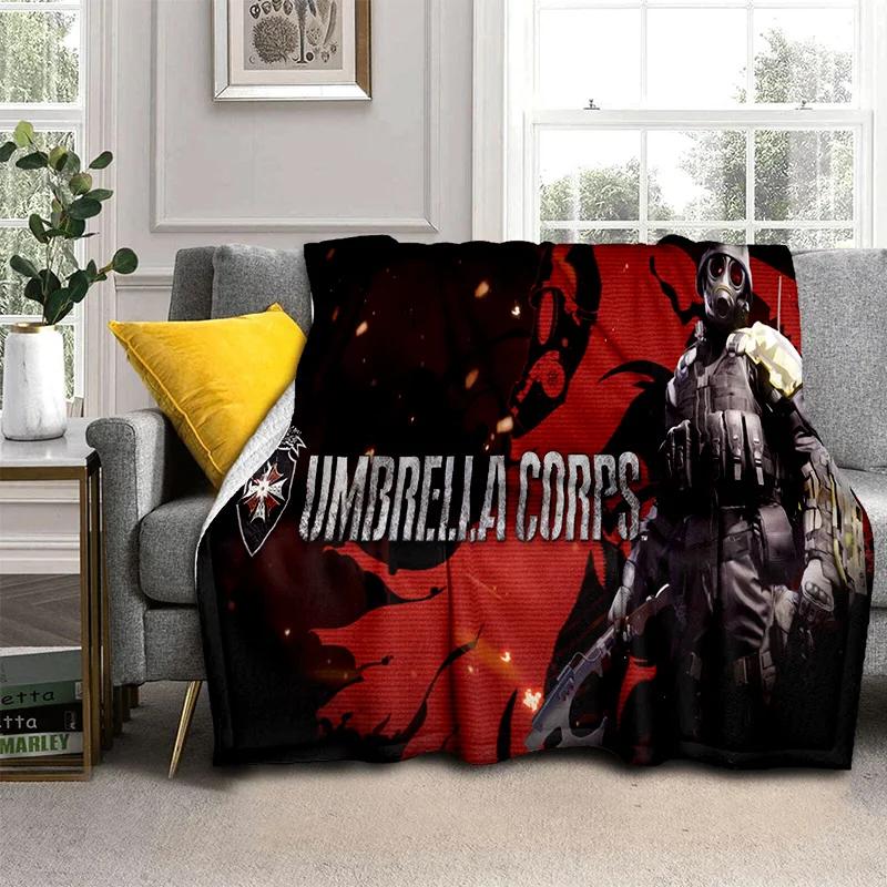 Pătură pentru jocuri 3D R-Resident Evil pentru jocuri, pătură moale pentru acasă, dormitor, pat, canapea, picnic, călătorie, birou, odihnă, pătură pentru copii