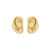 Irregular Elliptical Glossy Hammer Pattern Stud Earrings for Women Girl Korean Love Aesthetic Daily Life Minimalist Jewelry