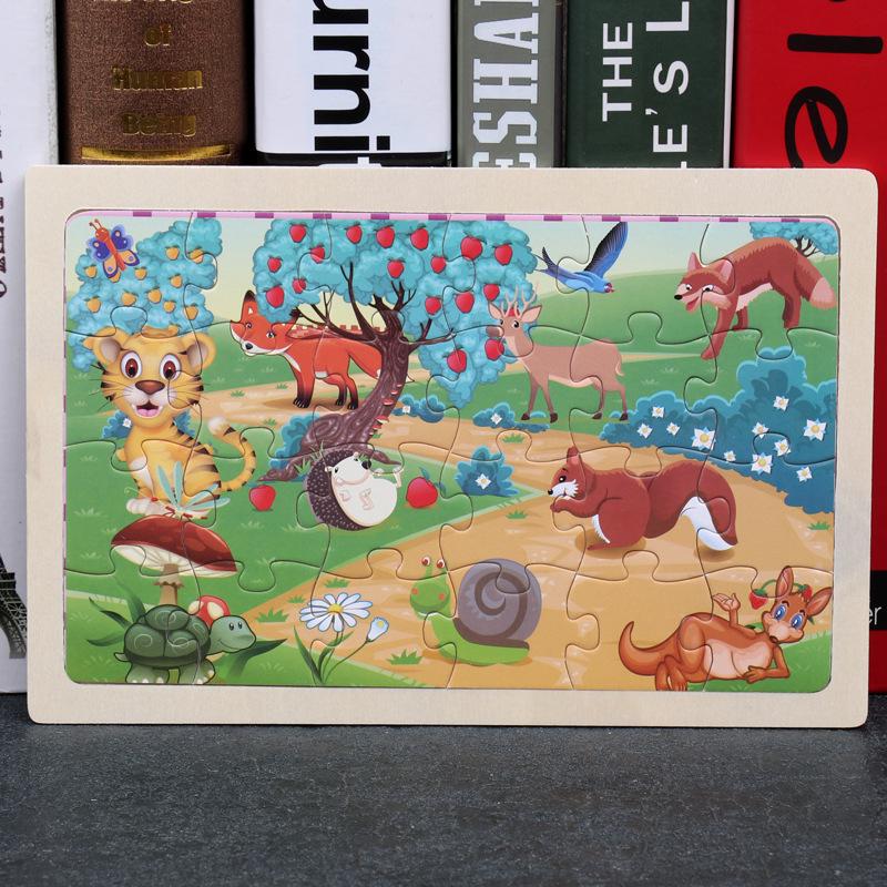 Wooden Animal Jigsaw Puzzle with Frame for Children 0-3 Years – Educational Toy & Gift