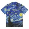 Unisex košile Vincent Van Gogh Hvězdná noc s knoflíky Umělecká košile s knoflíky Retro Populární oblečení Krátký rukáv Ležérní Streetwear