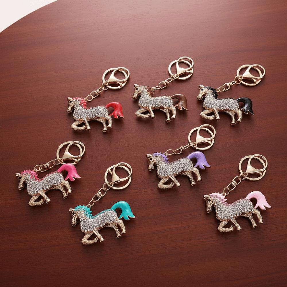 Colorful Horse KeyChain Metal HandBag Pendant Decorative Horse Pendant Keychain  New Year Gift