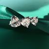 New Luxury Love Connected Ring For Women  Stamp Super Flash Zirconia Ring Party Birthday Wedding Jewelry Gift