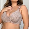 European and American Style Underwire Lace Shaping Bra Ultra-thin Printed Plus Size Anti-sagging Underwear