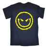 Evil Smiling Face 100% Cotton T-shirt Mens Tees Top Cool Dj Attitude Rave Bad Demon Birthday Fashion Gift