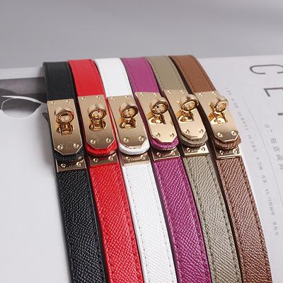 Cintura Ornamento Femminile con Gonna Maglione Cappotto Semplice Tutto-Corrispondente Nero Sottile Cintura Accessori Pelle di Vacchetta Sigillo in Vita