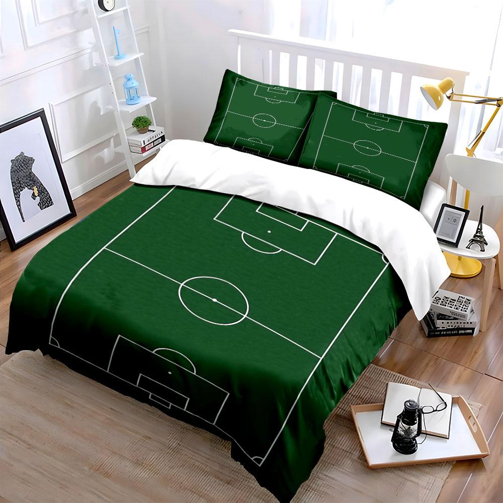 Soccer Field Bedding Set Bedding Duvet Cover Set Duvet Cover Pillowcases (1 * Duvet Cover 2 * Pillowcases, Without Duvet Insert)
