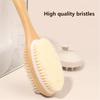1pcs Wooden Bath Brush with Bristles Long Handle for Shower Back Scrubber Body Exfoliator, Hanging, Soft and Firm Bristles